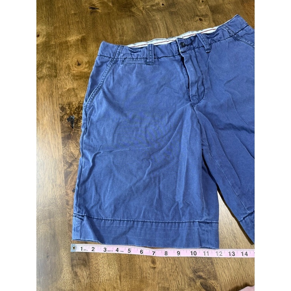 EUC Mens Polo‎ Ralph Lauren blue chino flat front shorts cotton drawstring SZ 33 - Picture 8 of 12